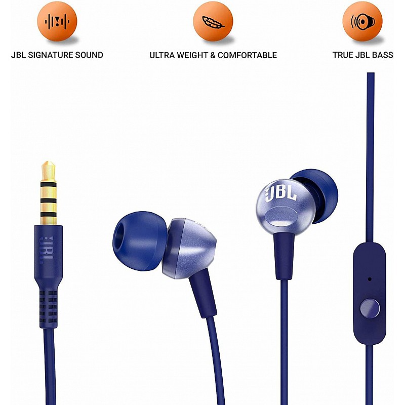 JBL C200SI by Harman Super Deep Bass in-Ear Premium Headphones with Mic