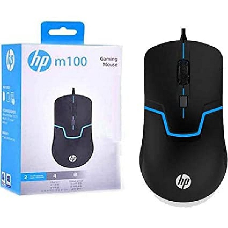 HP M100 Wired Gaming Optical Mouse (Black)