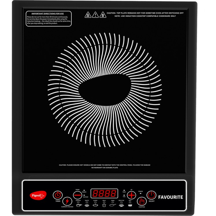 Pigeon Favourite IC 1800 W Induction Cooktop (Black, Push Button)