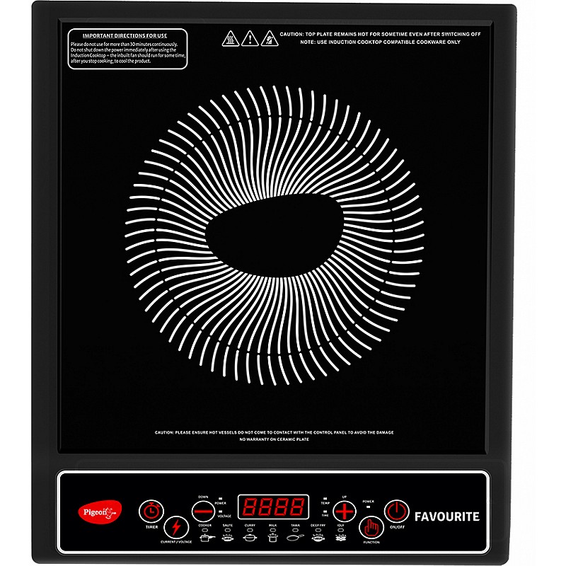 Pigeon Favourite IC 1800 W Induction Cooktop (Black, Push Button)