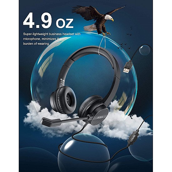 Eksa H12 Wired Over Ear Headphones With Mic Pc Computer, Noise Cancelling