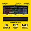 Corsair K55 RGB USB LED Backlit Keys Onboard Macro Recording Media Controls Gaming Keyboard with Wrist Rest Included (Multicolour)