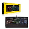 Corsair K55 RGB USB LED Backlit Keys Onboard Macro Recording Media Controls Gaming Keyboard with Wrist Rest Included (Multicolour)