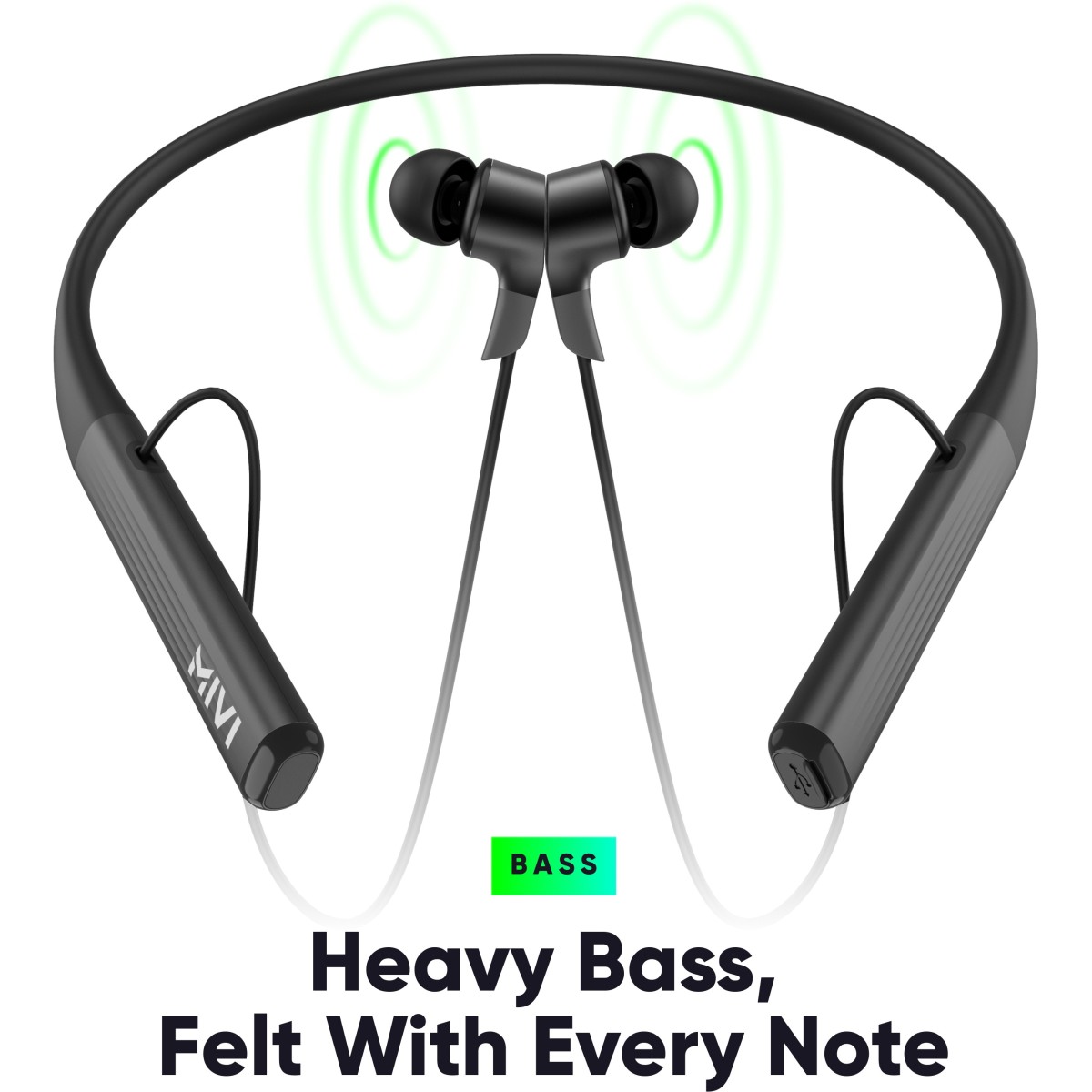 Mivi Collar 2 In Ear Neckband Bluetooth Headphones Black