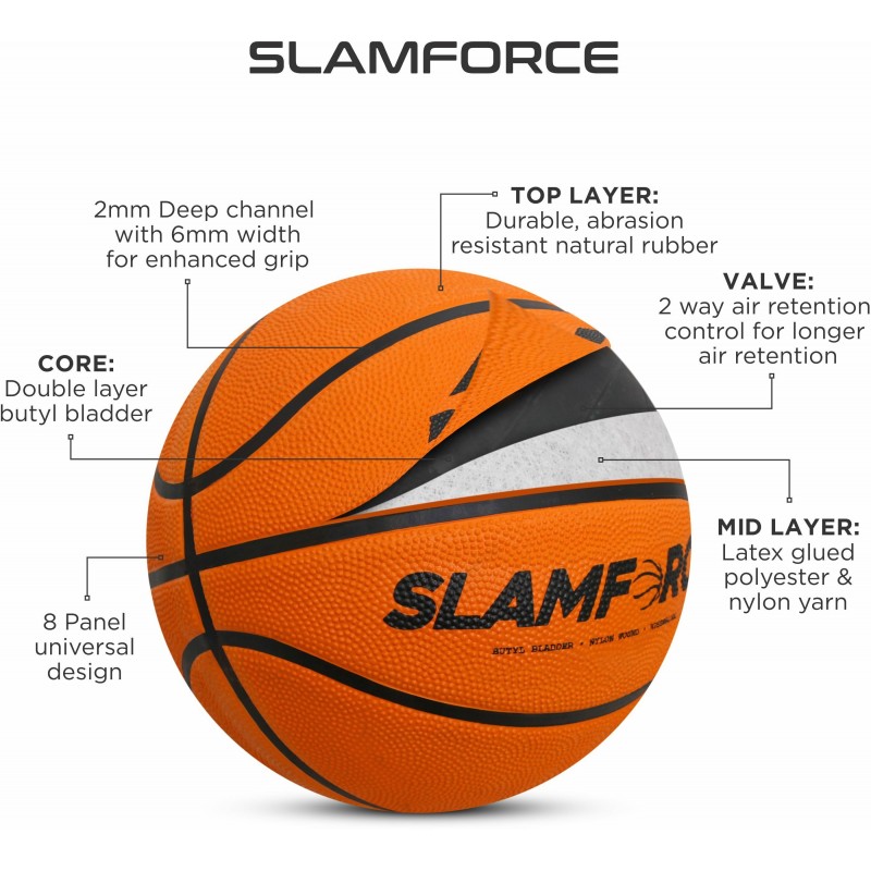 Nivia Slamforce Encounter Rubber Basketball Size: 7