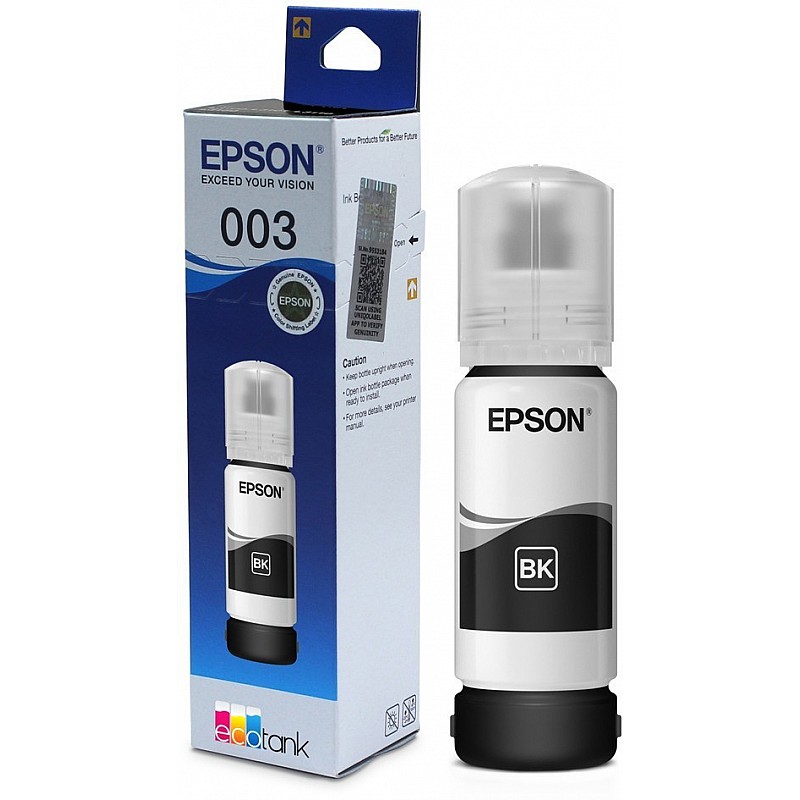 Epson-003 65 ml for EcoTank L1110/L3100/L3101/L3110/L3115/L3116/L3150/L3151/L3152/L3156/L5190 Black Ink Bottle