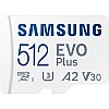 Samsung EVO Plus 512GB microSDXC UHS-I U3 130MB/s Full HD & 4K UHD Memory Card with Adapter