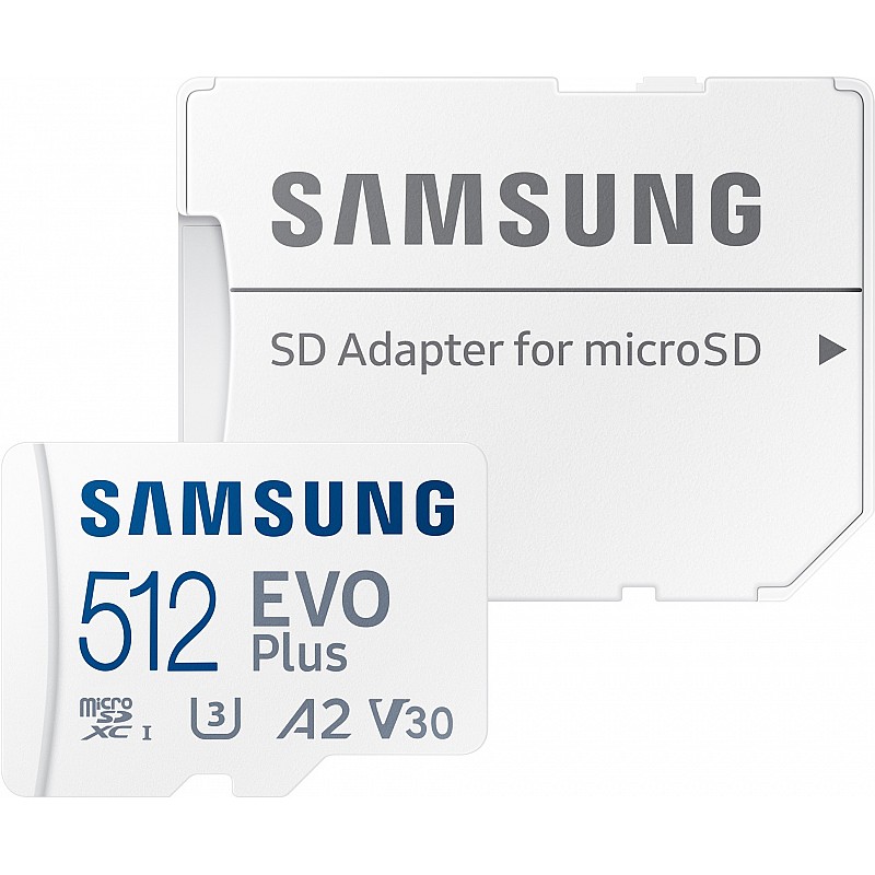 Samsung EVO Plus 512GB microSDXC UHS-I U3 130MB/s Full HD & 4K UHD Memory Card with Adapter