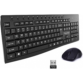 Quantum QHM9600 Wireless Multimedia Keyboard and Mouse Combo for Laptop & Desktop (Black)- 