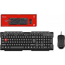 Quantum Wired USB Combo of 104 Keys Full-Size Keyboard, Customisable DPI Optical Mouse