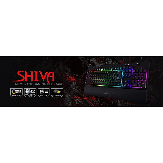 Redragon Shiva K512 RGB Backlit Membrane Gaming Keyboard with Multimedia Keys