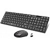 Amkette Primus Wireless Keyboard & Mouse Combo USB Support, 2.4 Ghz Wireless Single Nano Receiver (Black)