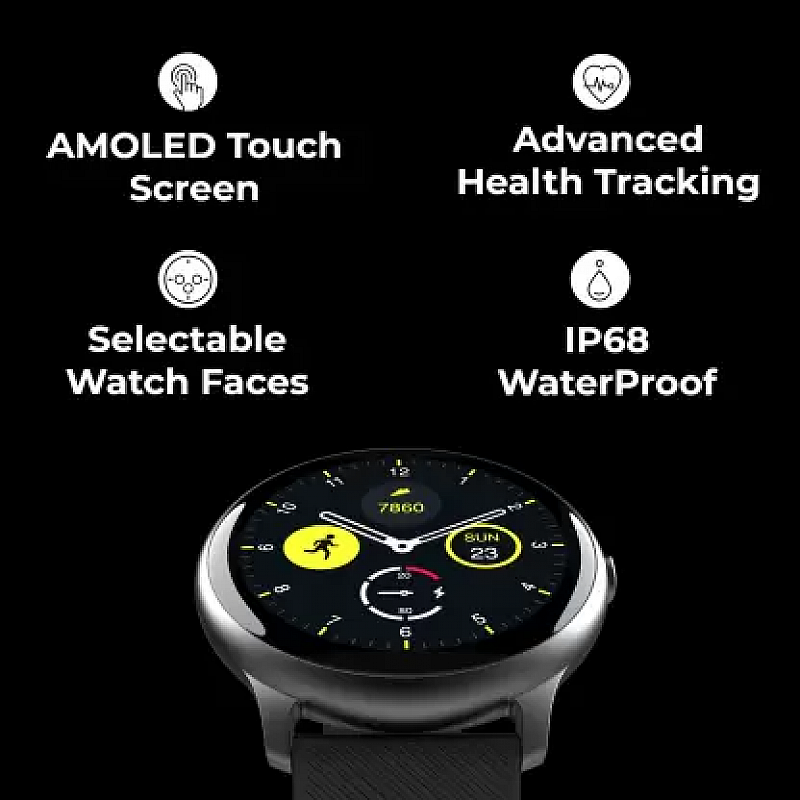 Noise NoiseFit Evolve Full Touch Control Smart Watch with AMOLED Display - Slate Black 