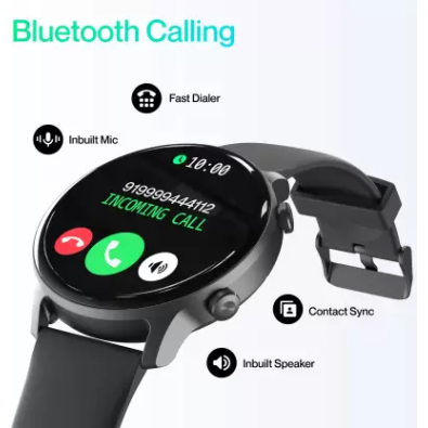 Ambrane Wise-roam 1.28 Full HD display, bluetooth calling and complete health tracking Smartwatch (Black Strap, Regular Ambrane Wise-roam 1.28 Full HD display, bluetooth calling and complete health tracking Smartwatch (Black Strap, Regular