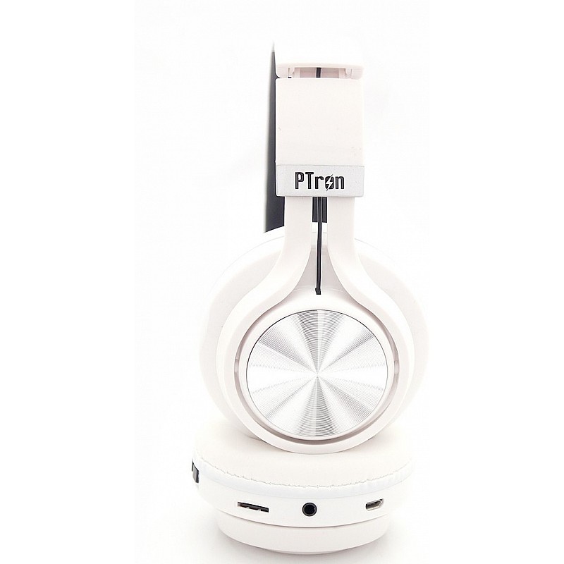 PTron Kicks On-Ear Wireless Bluetooth Headphones (White)