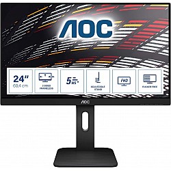 AOC 23.8-inch LED Monitor with VGA Port, HDMI Port,USB Hub, Display Port, Height Adjustable Stand - 24P1 (Black)