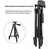 AIRTREE 3120 Lightweight Adjustable Portable & Foldable Tripod Stand and  (Black)