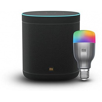 Mi Smart Speaker (Google assistant) and Mi Smart color bulb combo Pack  (Black)