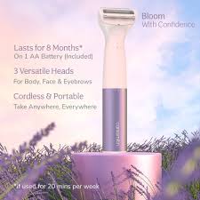 caresmith FCS0095 Bloom Face & Body Hair Fully Waterproof Trimmer 480 min Runtime 0 Length Settings (Purple)