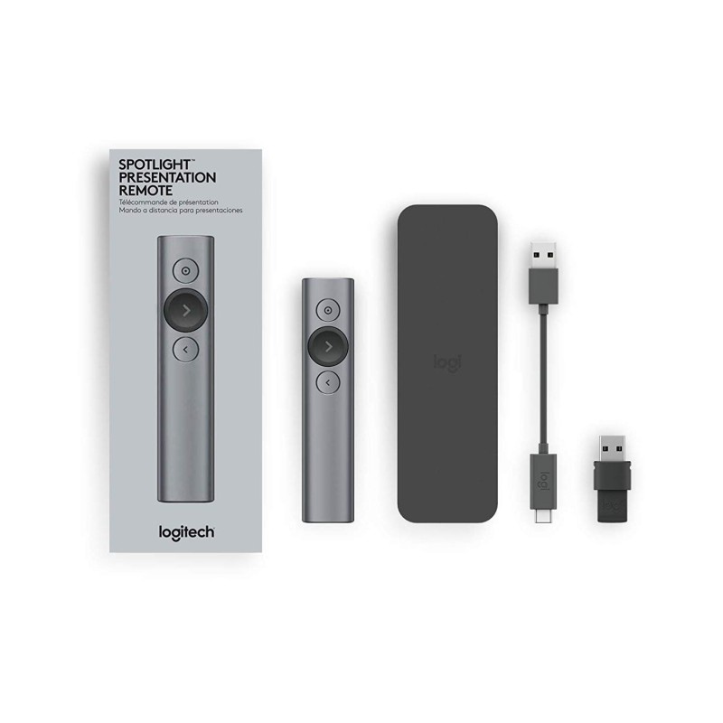 logitech Spotlight Wireless Presentation Remote, 2.4 Ghz and Bluetooth, USB-Receiver, Digital Laser Pointer, 30-Meter Operating Range, Dual Connectivity for Timer PC/Mac/Android/iOS - Gold logitech Spotlight Wireless Presentation Remote, 2.4 Ghz and Bluetooth, USB-Receiver, Digital Laser Pointer, 30-Meter Operating Range, Dual Connectivity for Timer PC/Mac/Android/iOS - Gold