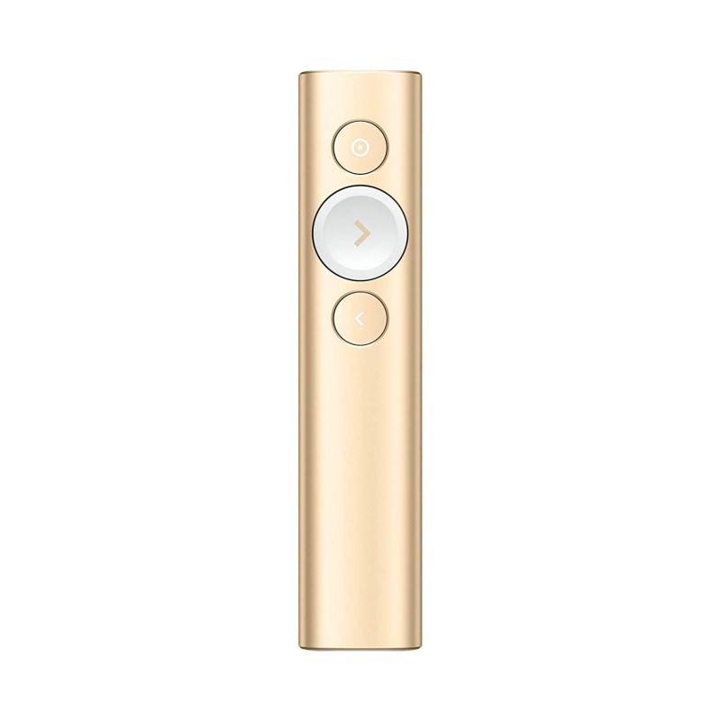 logitech Spotlight Wireless Presentation Remote, 2.4 Ghz and Bluetooth, USB-Receiver, Digital Laser Pointer, 30-Meter Operating Range, Dual Connectivity for Timer PC/Mac/Android/iOS - Gold logitech Spotlight Wireless Presentation Remote, 2.4 Ghz and Bluetooth, USB-Receiver, Digital Laser Pointer, 30-Meter Operating Range, Dual Connectivity for Timer PC/Mac/Android/iOS - Gold