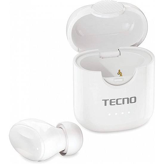 Tecno Minipod M1 with Portable Charging case Upto 18 hrs of Playback IPX4 Water Resistance White