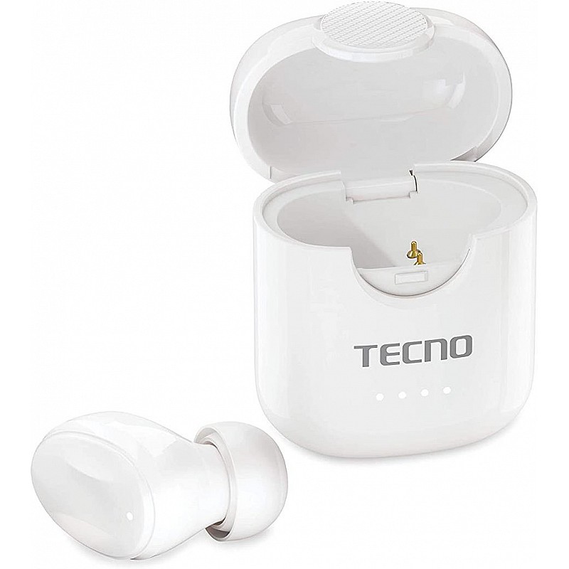 Tecno Minipod M1 with Portable Charging case Upto 18 hrs of Playback IPX4 Water Resistance White