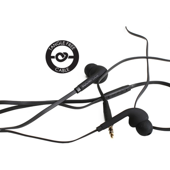 Boompods Bassline 3.5 mm Jack in-Ear Earphones/Headphones with mic, Play/Pause and Switch Track Functions (Black) Boompods Bassline 3.5 mm Jack in-Ear Earphones/Headphones with mic, Play/Pause and Switch Track Functions (Black)