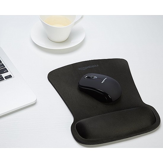 SBD089WD Gel Mouse Pad with Wrist Rest (Black) -