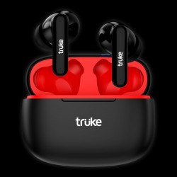 Truke Air Buds E216 TWS Earbuds with AI Noise Cancellation (IPX4 Water Resistant, 48 Hours Playback, Black)