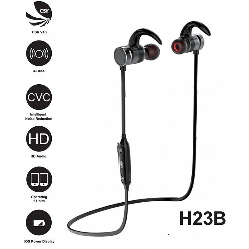 Ant Audio H23B in-Ear Bluetooth Sports Earbud Earphones with Mic (Black)