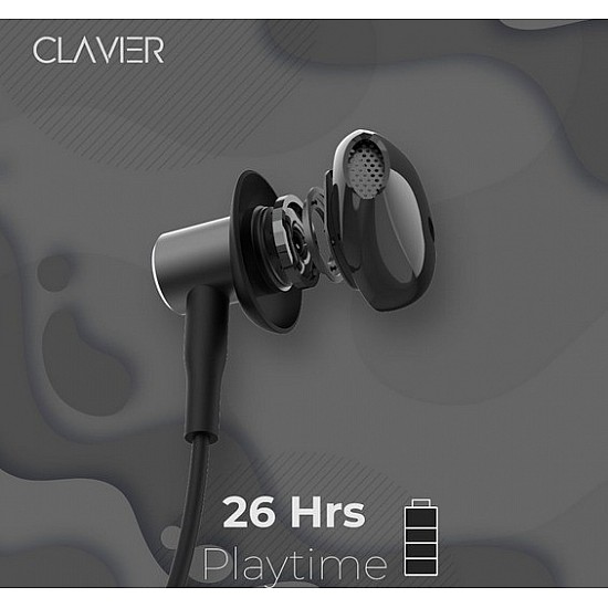 Clavier Jazz Bluetooth Wireless Neckband Earphones, 26 Hours Playtime Lightweight Wireless