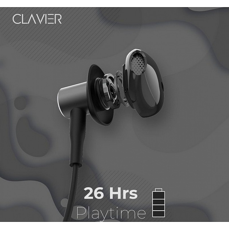 Clavier Jazz Bluetooth Wireless Neckband Earphones, 26 Hours Playtime Lightweight Wireless