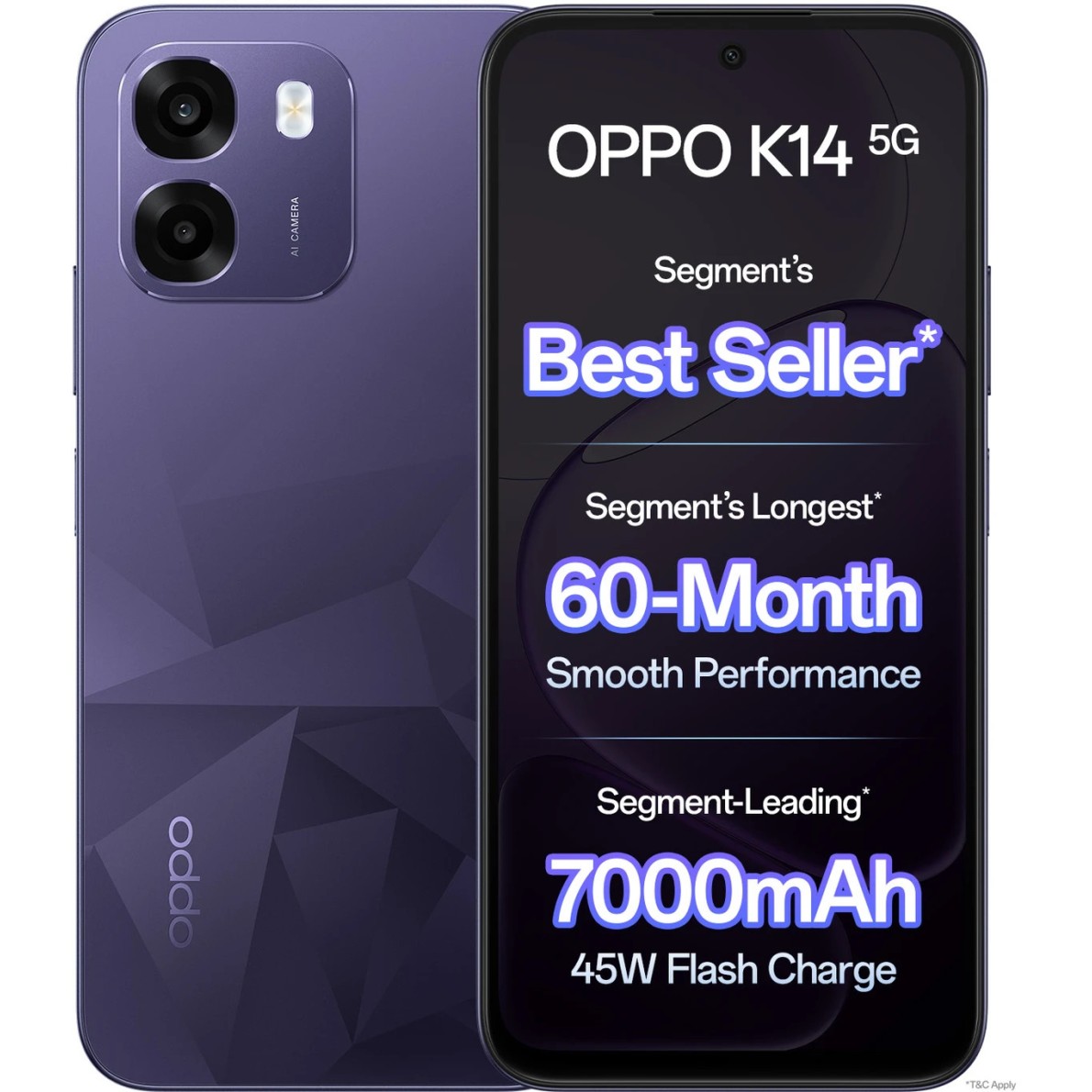 OPPO K14 5G (Prism Violet, 128 GB) (6 GB RAM) CPH2869