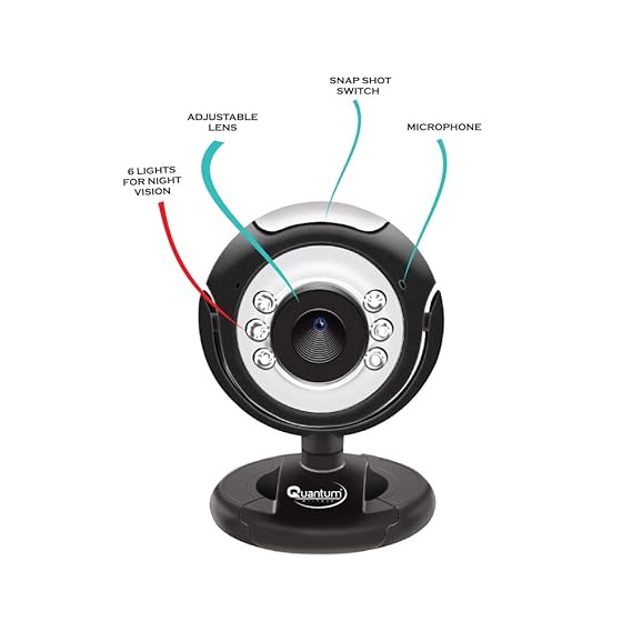 Quantum QHM495LM 6 Light Webcam For Laptop/Desktop (Black) Quantum QHM495LM 6 Light Webcam For Laptop/Desktop (Black)