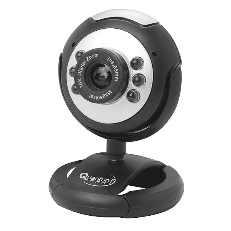 Quantum QHM495LM 6 Light Webcam For Laptop/Desktop (Black)