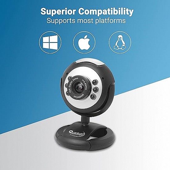 Quantum QHM495LM 6 Light Webcam For Laptop/Desktop (Black)