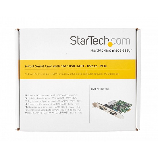 StarTech.com PCI Express Serial Card – 2 Port – Dual Channel 16C1050 UART – Serial Port PCI Card – Serial Expansion Card