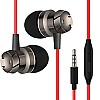 pTron HBE6 Headphone (High Bass Earphones) Metal in-Ear Wired Headset with Mic for All Smartphones (Red & Black)