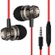 pTron HBE6 Headphone (High Bass Earphones) Metal in-Ear Wired Headset with Mic for All Smartphones (Red & Black)