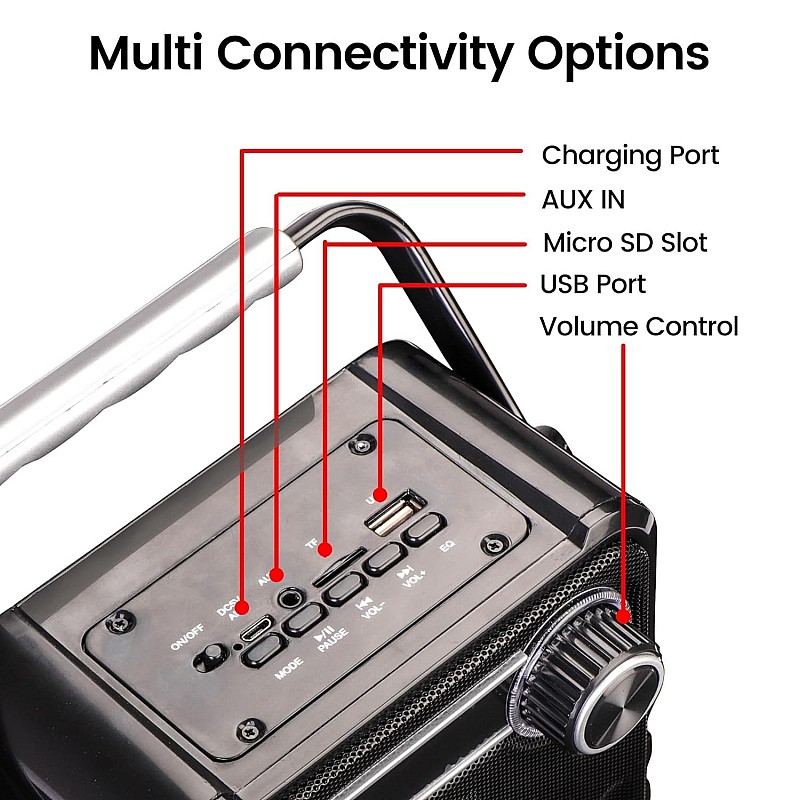 Zebronics BUDDY 5 W Wireless Bluetooth Portable Speaker With Supporting Carry Handle