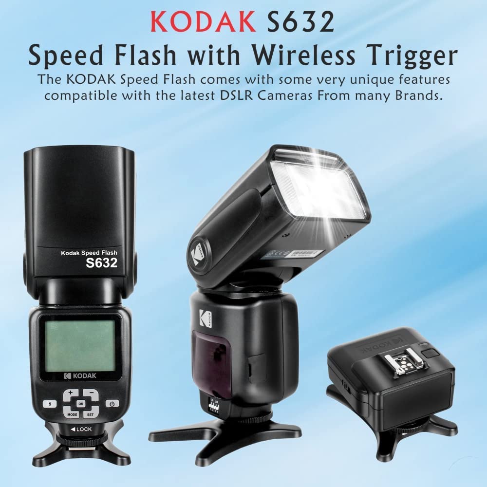 Kodak S632 Speed Flash for Camera with Trigger Black