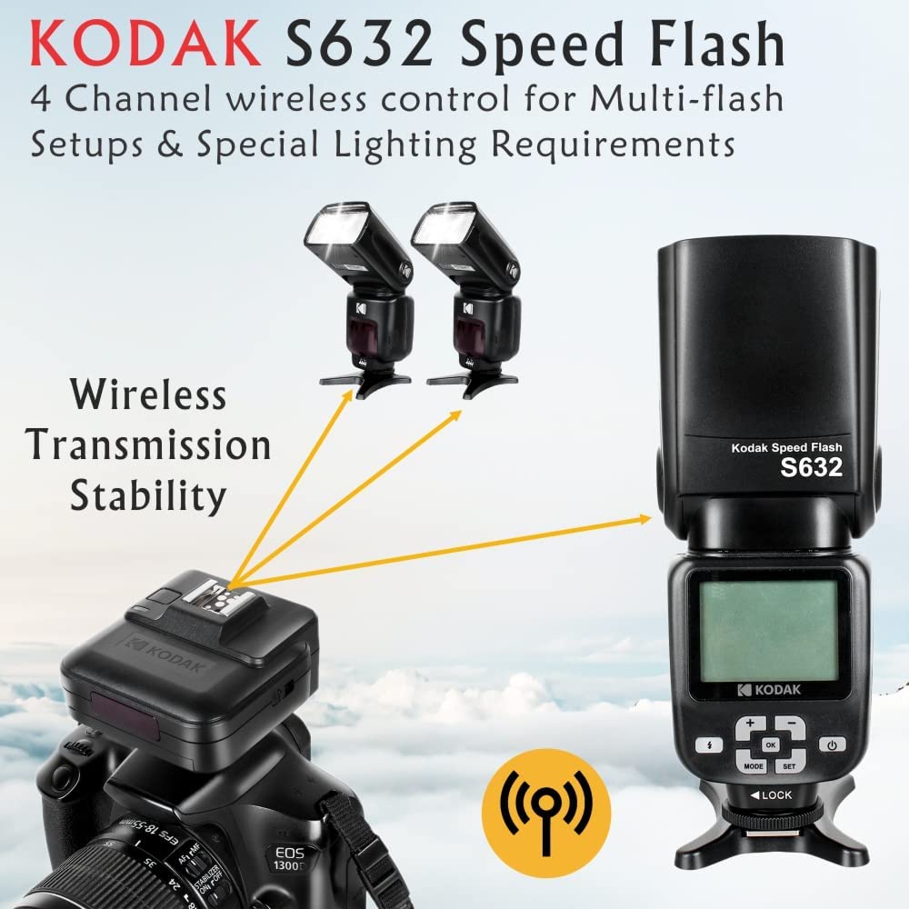 Kodak S632 Speed Flash for Camera with Trigger Black