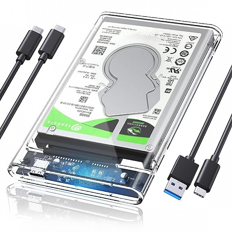 ORICO 2.5'' Hard Drive Enclosure Type-C USB 3.1 Gen2 to SATA 6Gbps Computer External HDD Enclosure