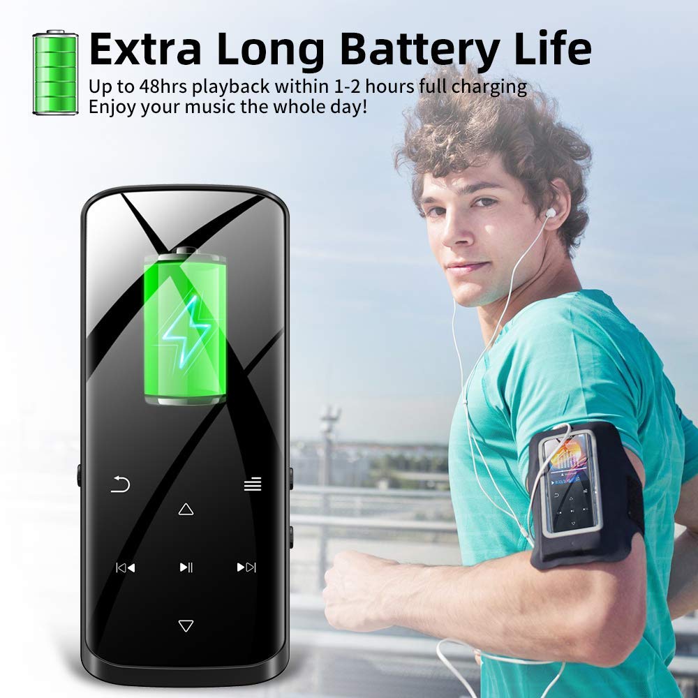 RUIZU D50 8GB MP3 Player, Bluetooth 5.0, HiFi Lossless Sound Portable Music Player