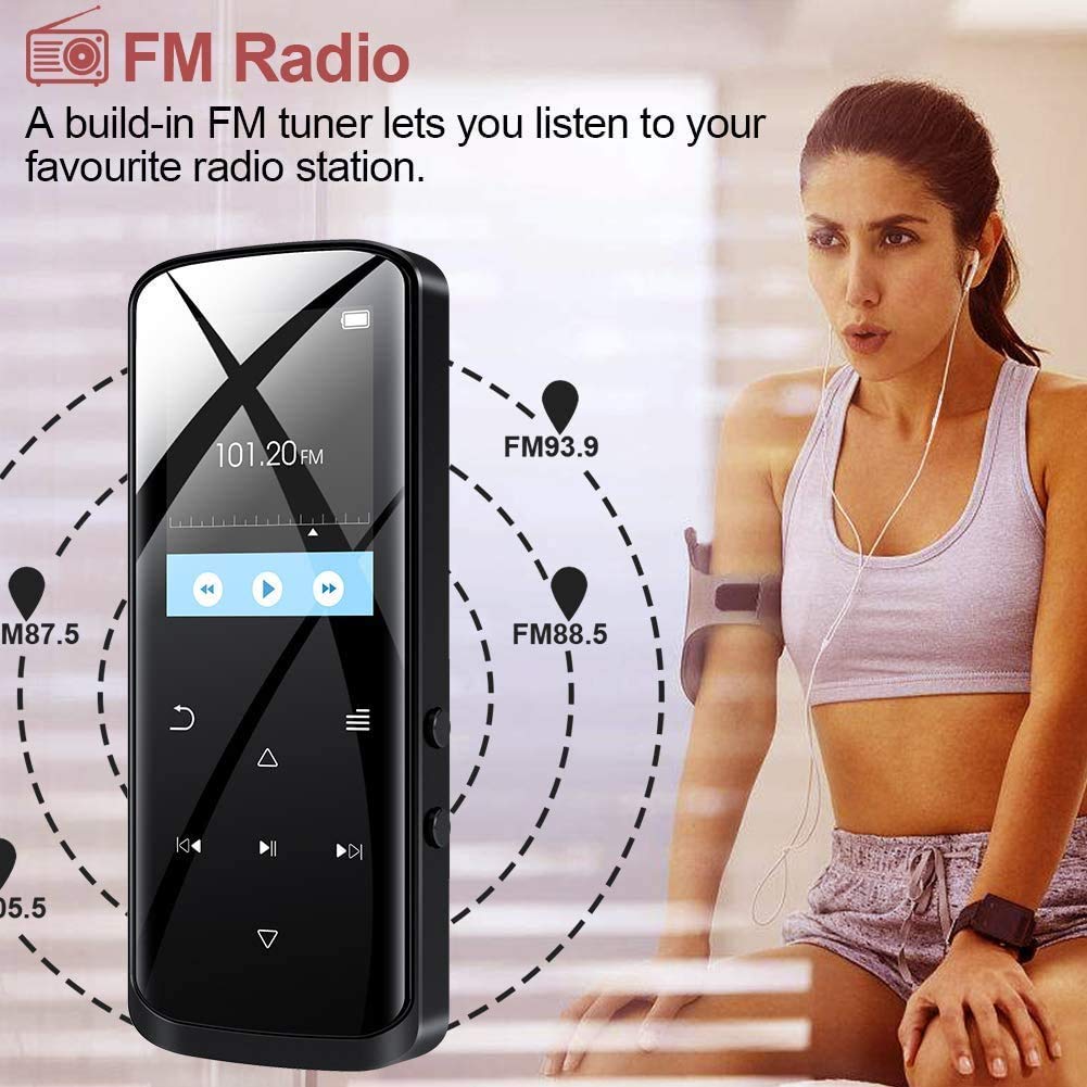 RUIZU D50 8GB MP3 Player, Bluetooth 5.0, HiFi Lossless Sound Portable Music Player