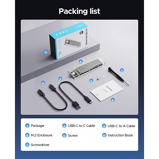 ORICO NVME M.2 to Type-C USB3.1 Gen2 10Gbps