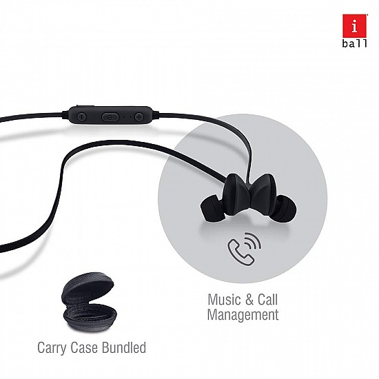 iBall EarWear Sporty Wireless Bluetooth in Ear Headset with Mic (Full Black)