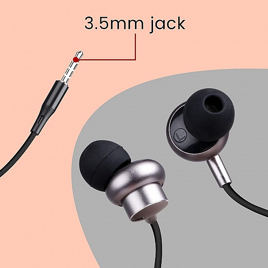 ZEBRONICS Zeb-Addiction Wired Earphone with Mic (Black)