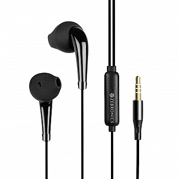 Zebronics Zeb-Calyx Wired in Ear Earphones with Mic (Black)-